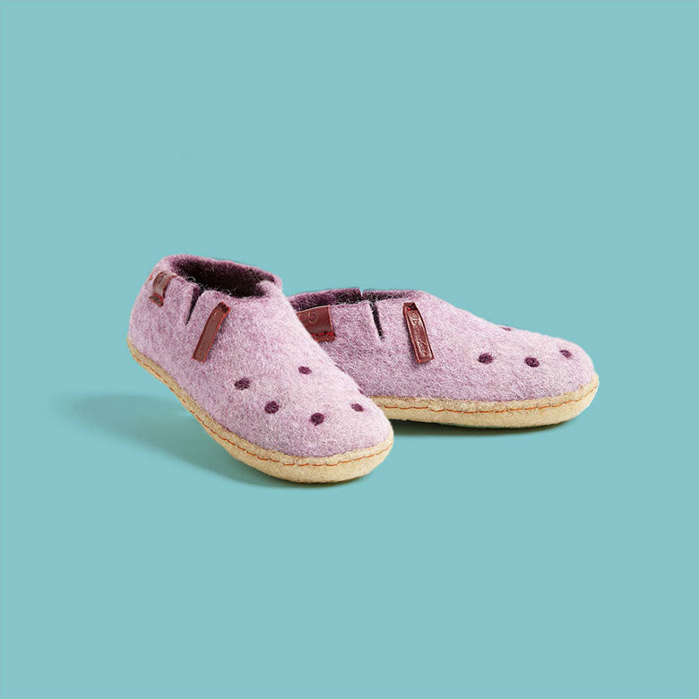 Kids Wool Slippers Leather Rubber Sole Slippers for Kids